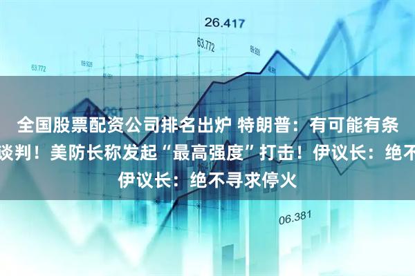 全国股票配资公司排名出炉 特朗普：有可能有条件同伊朗谈判！美防长称发起“最高强度”打击！伊议长：绝不寻求停火